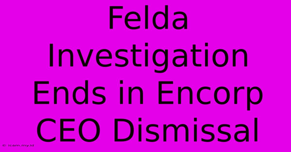 Felda Investigation Ends In Encorp CEO Dismissal