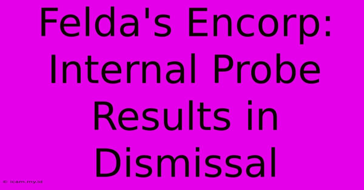 Felda's Encorp: Internal Probe Results In Dismissal