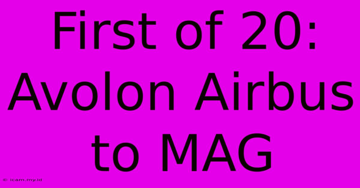 First Of 20: Avolon Airbus To MAG