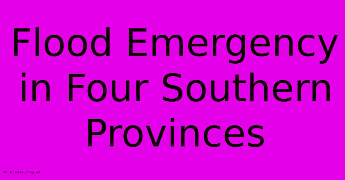 Flood Emergency In Four Southern Provinces