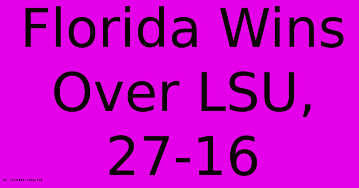 Florida Wins Over LSU, 27-16