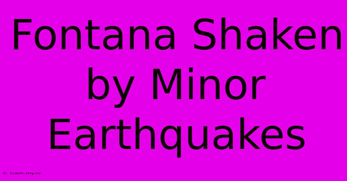 Fontana Shaken By Minor Earthquakes