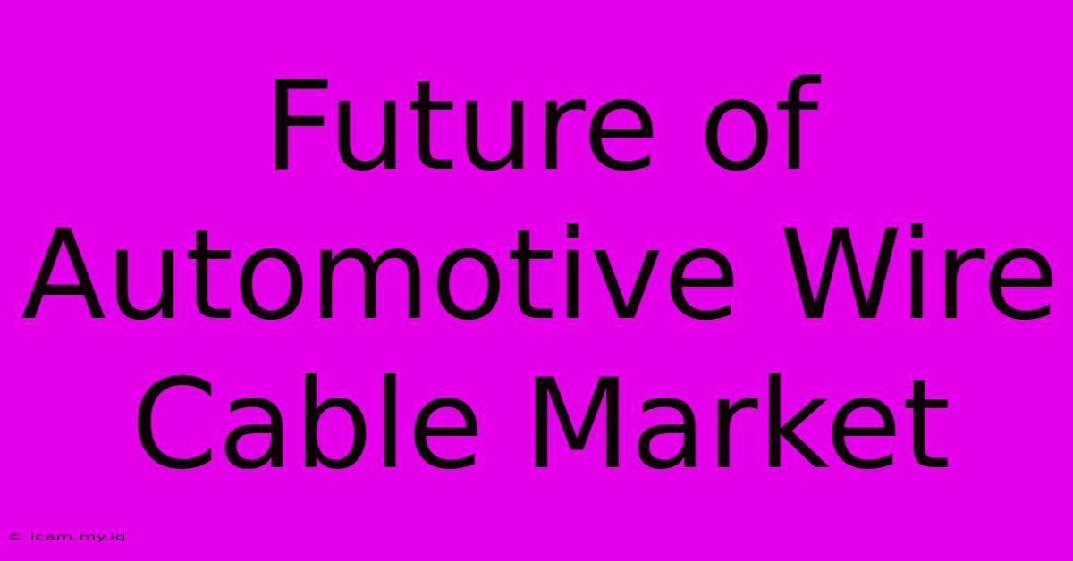 Future Of Automotive Wire Cable Market