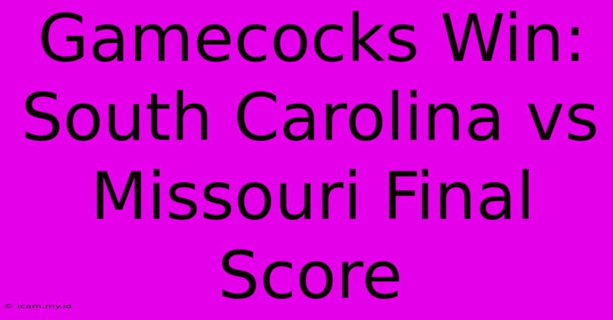 Gamecocks Win: South Carolina Vs Missouri Final Score