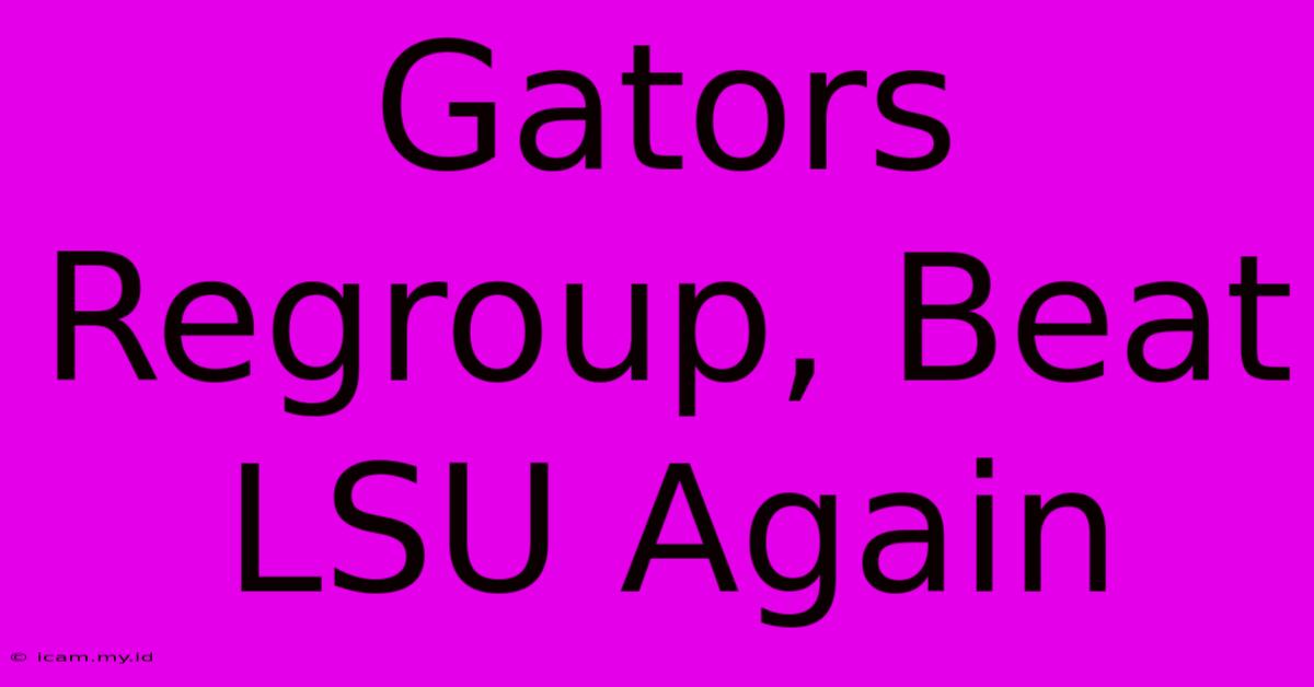 Gators Regroup, Beat LSU Again