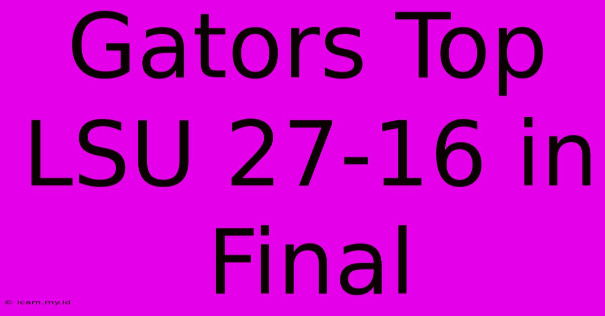 Gators Top LSU 27-16 In Final