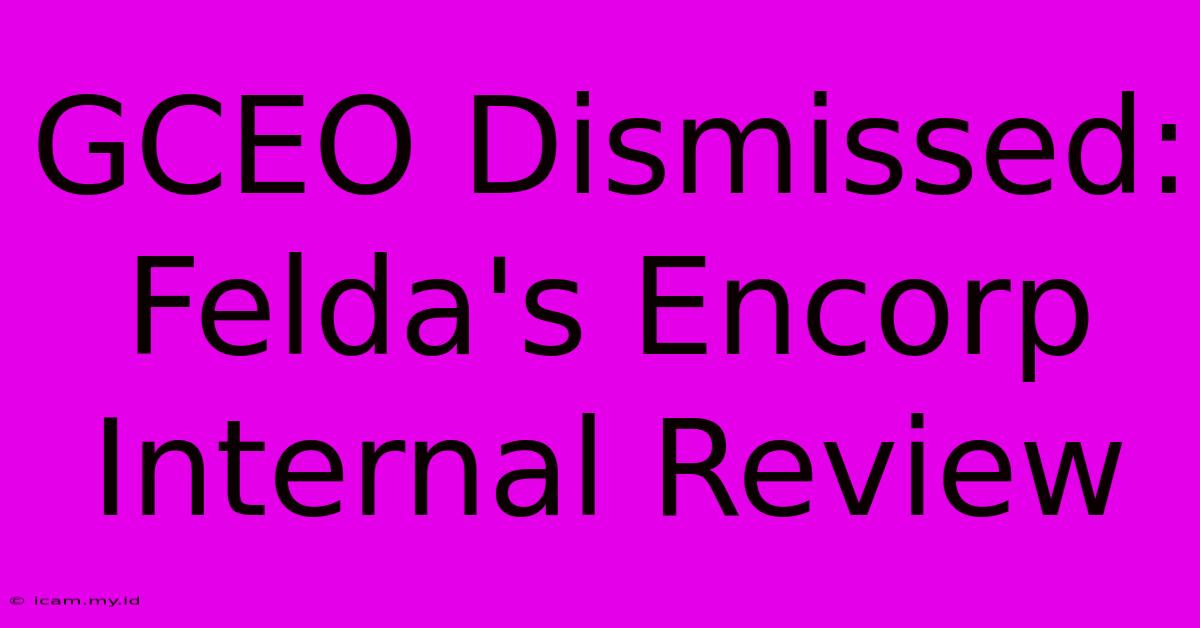 GCEO Dismissed: Felda's Encorp Internal Review