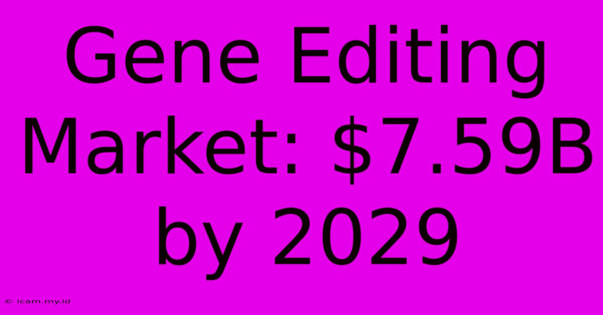 Gene Editing Market: $7.59B By 2029