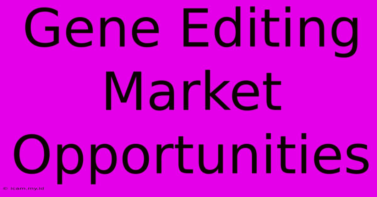 Gene Editing Market Opportunities