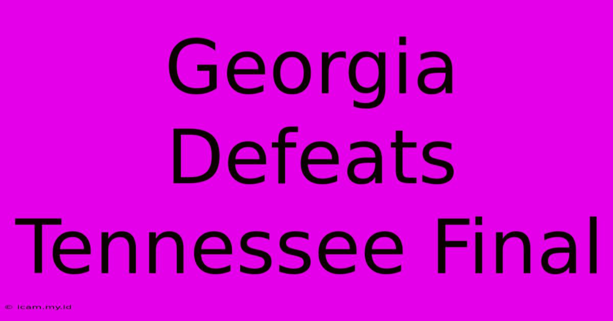 Georgia Defeats Tennessee Final