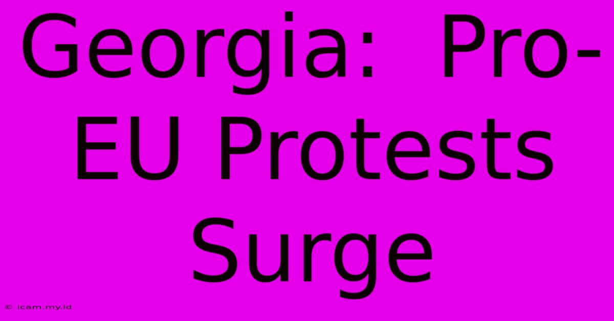 Georgia:  Pro-EU Protests Surge