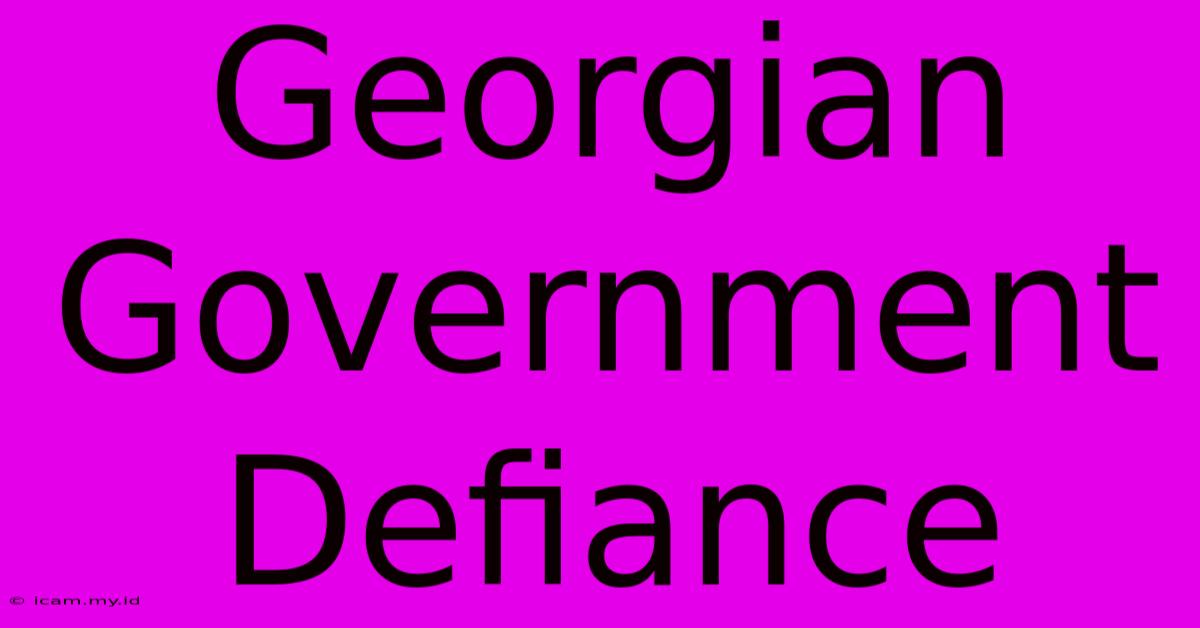 Georgian Government Defiance