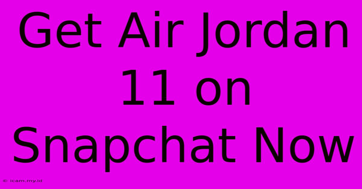 Get Air Jordan 11 On Snapchat Now