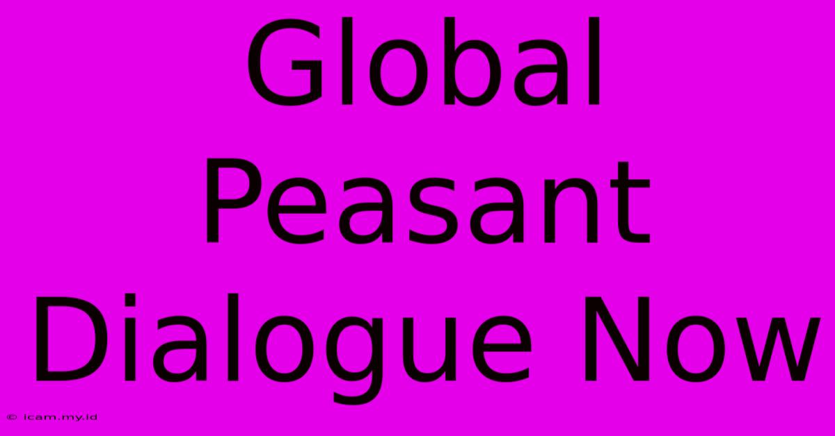 Global Peasant Dialogue Now