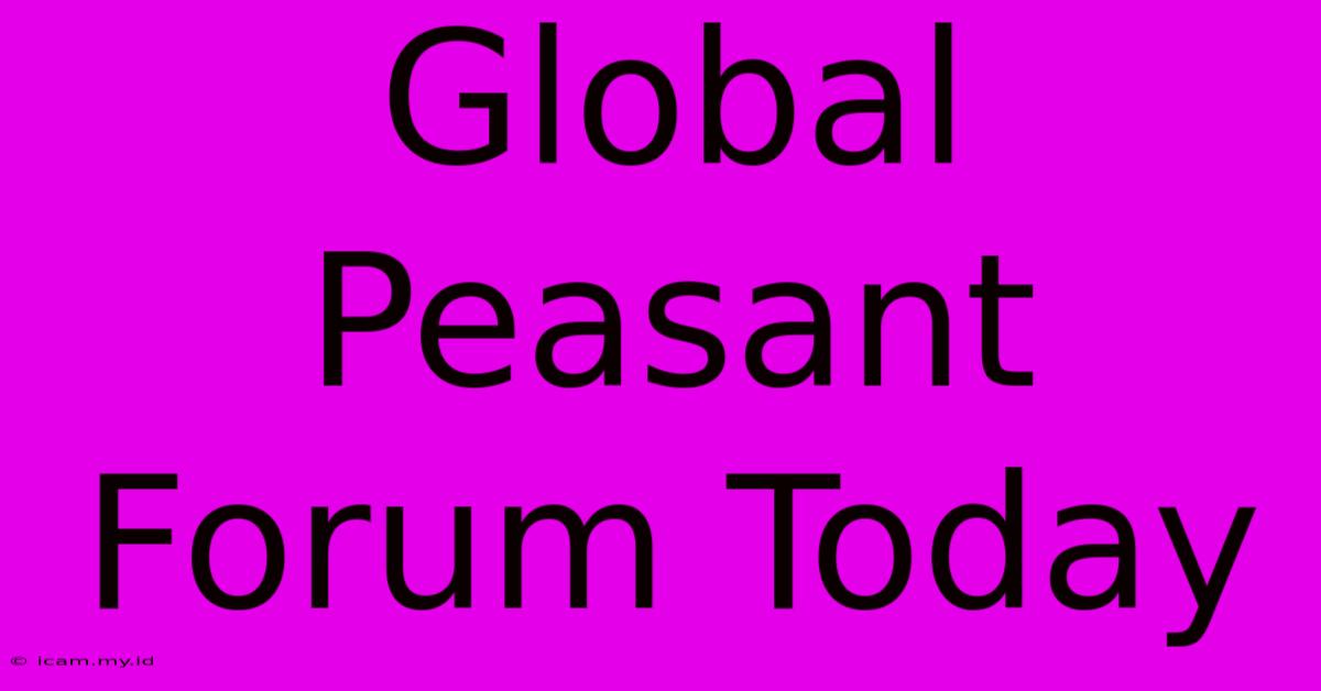 Global Peasant Forum Today