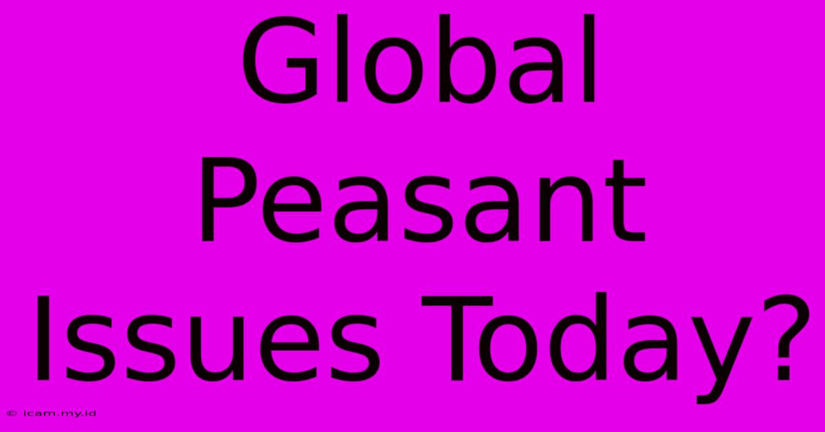 Global Peasant Issues Today?