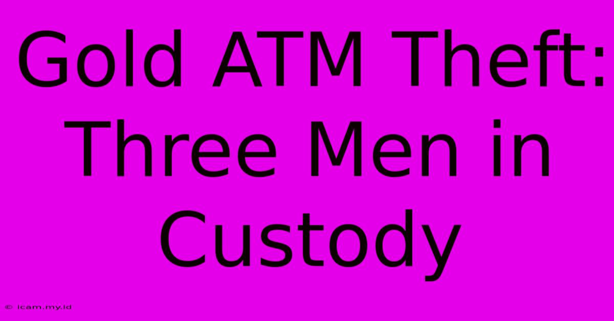 Gold ATM Theft: Three Men In Custody