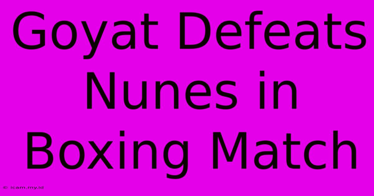 Goyat Defeats Nunes In Boxing Match