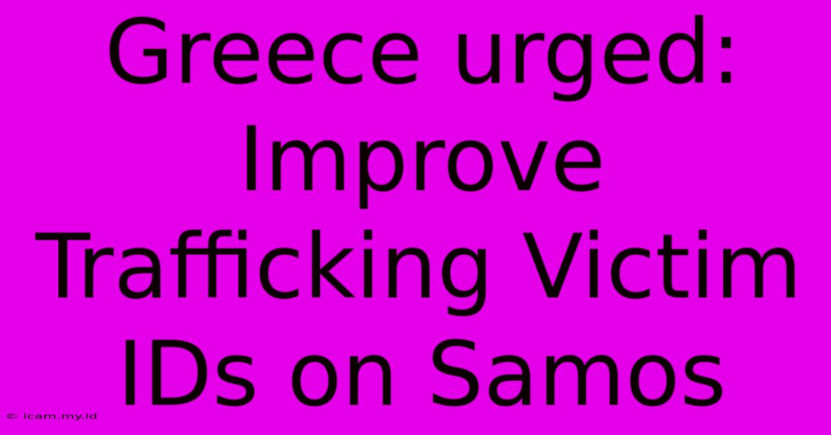 Greece Urged: Improve Trafficking Victim IDs On Samos