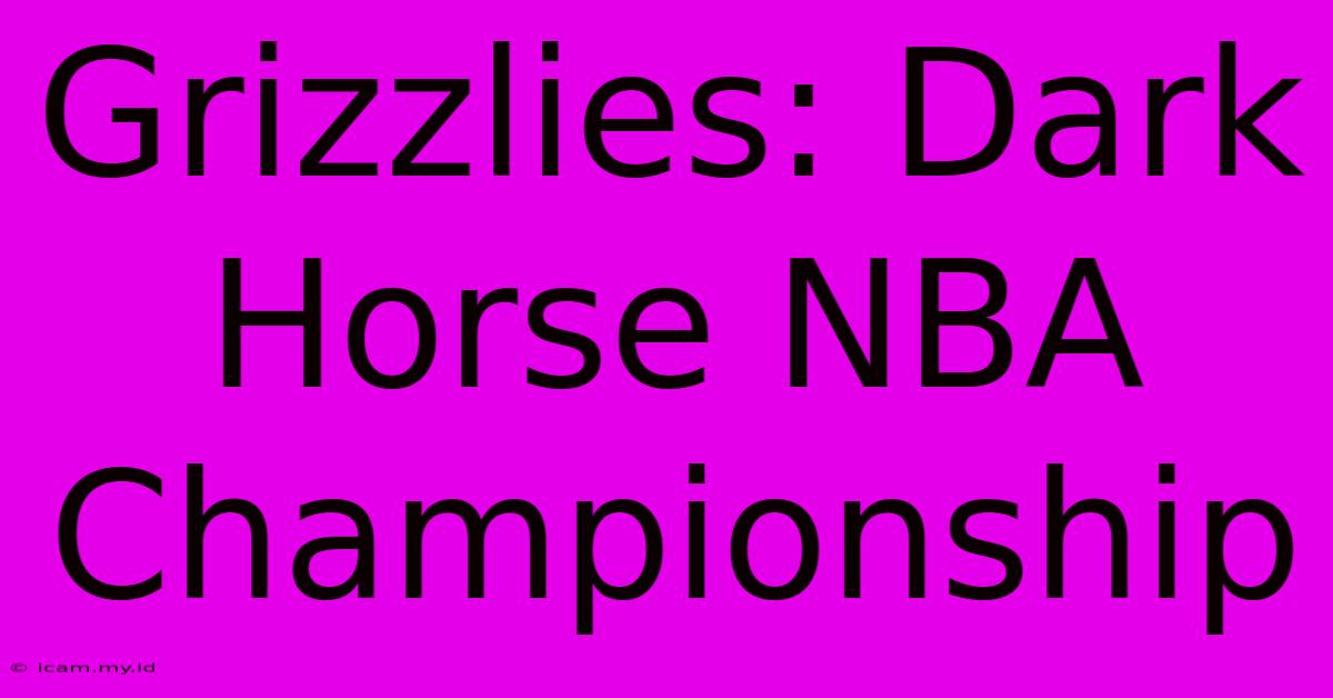 Grizzlies: Dark Horse NBA Championship