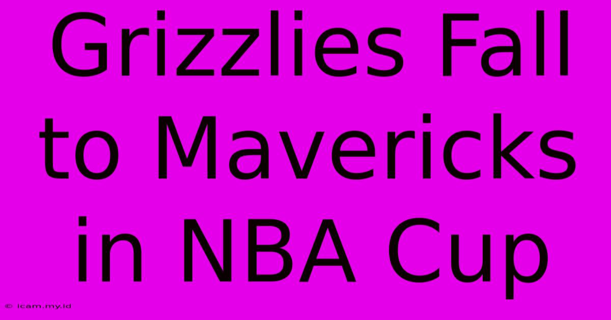 Grizzlies Fall To Mavericks In NBA Cup