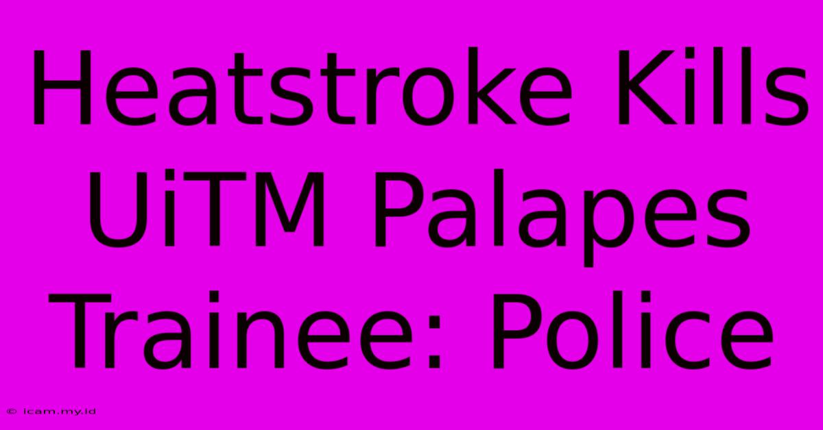 Heatstroke Kills UiTM Palapes Trainee: Police