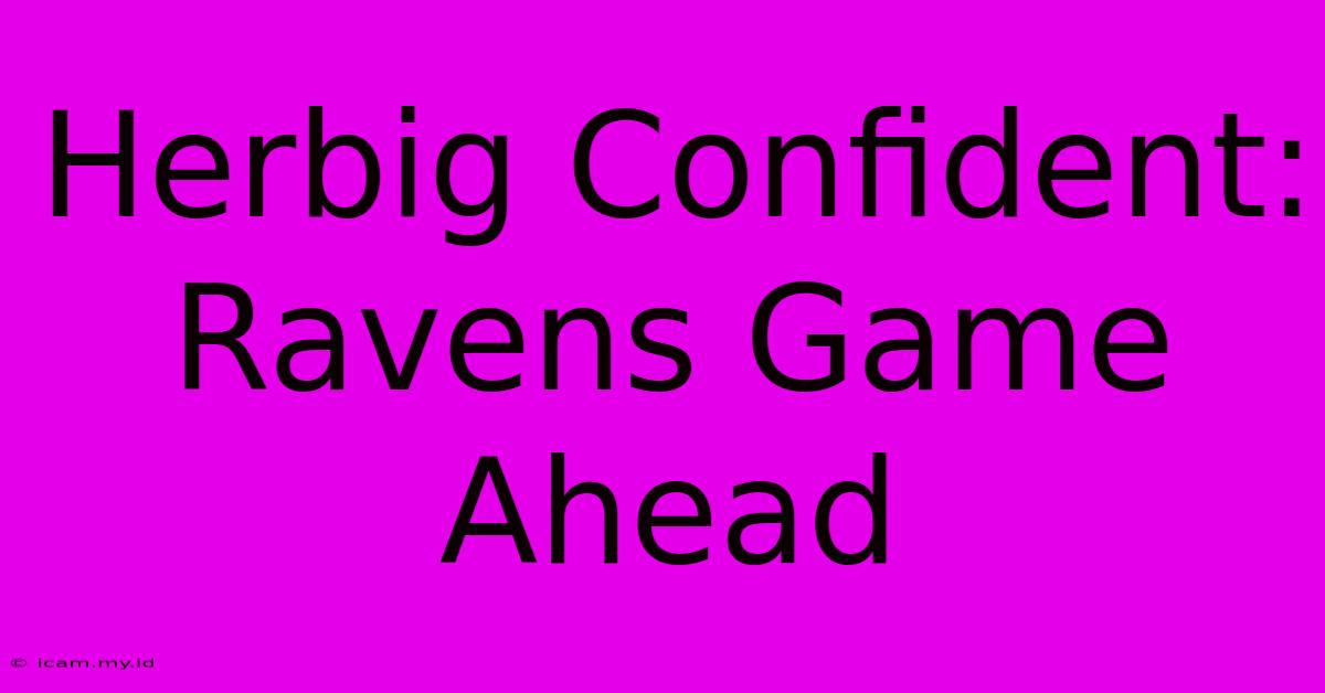 Herbig Confident: Ravens Game Ahead