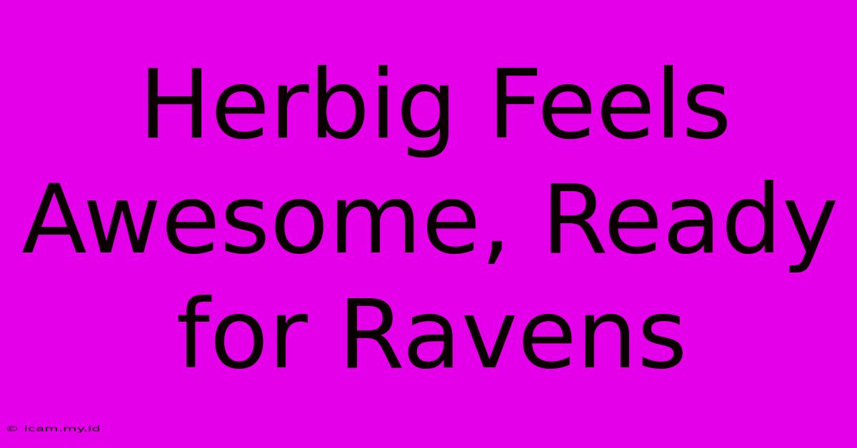 Herbig Feels Awesome, Ready For Ravens