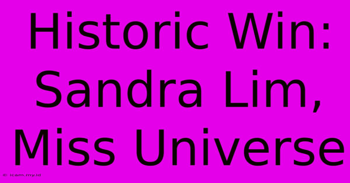 Historic Win: Sandra Lim, Miss Universe