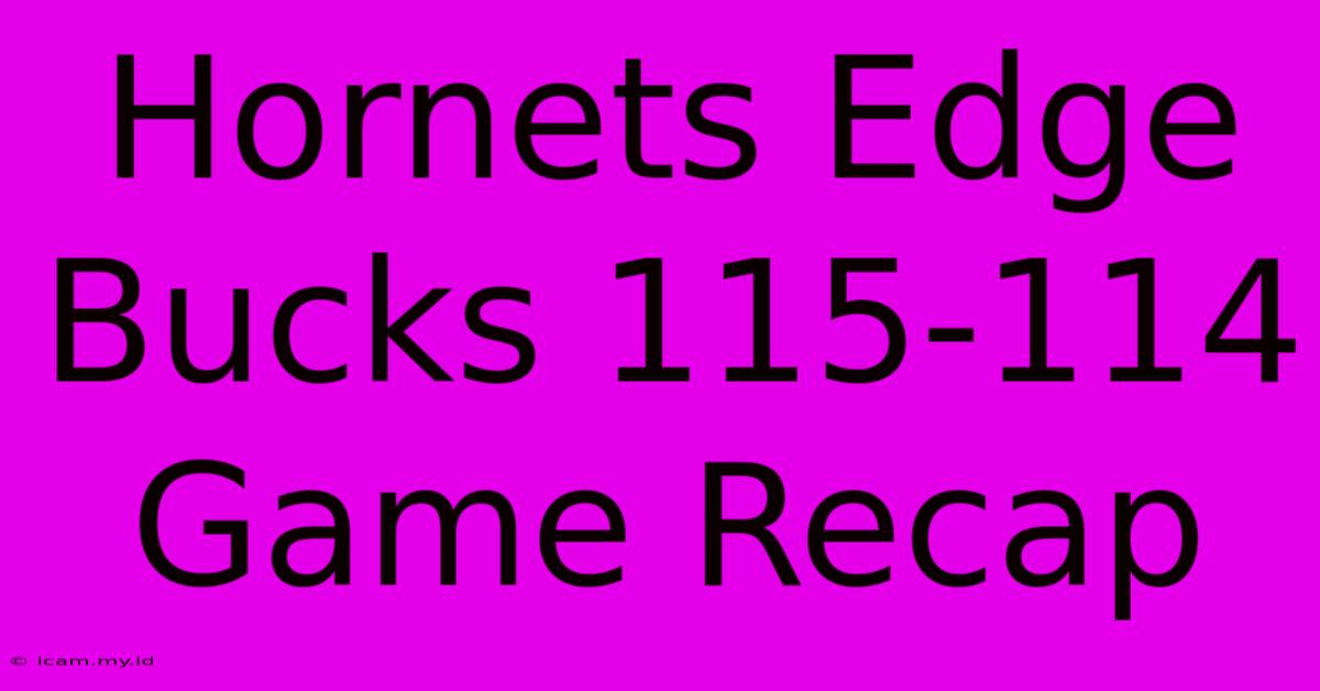 Hornets Edge Bucks 115-114 Game Recap