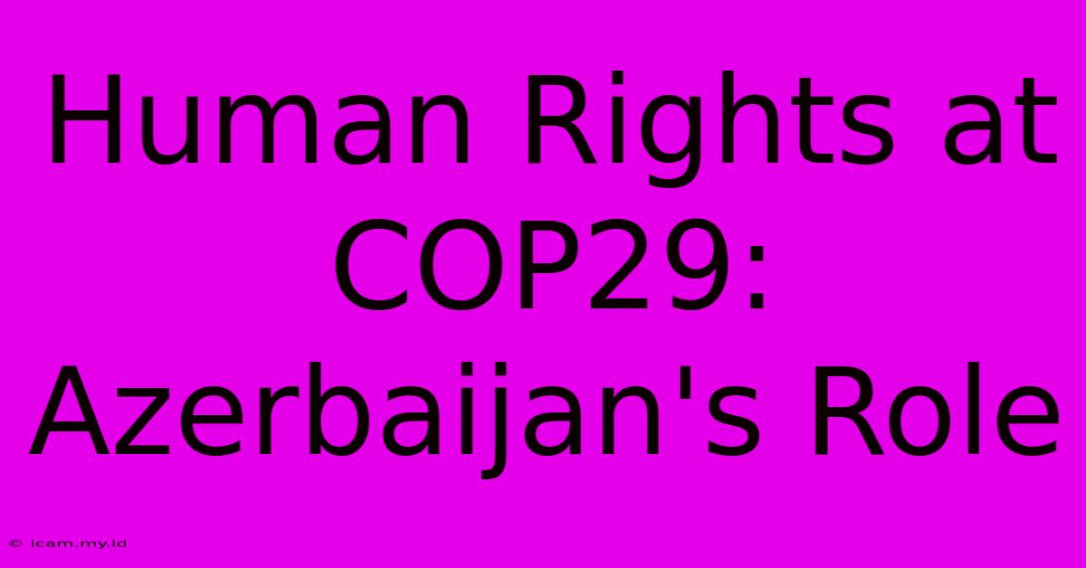 Human Rights At COP29: Azerbaijan's Role