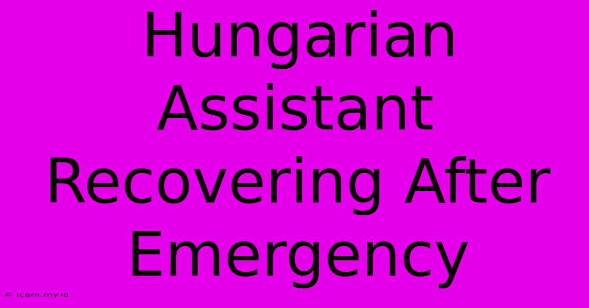 Hungarian Assistant Recovering After Emergency