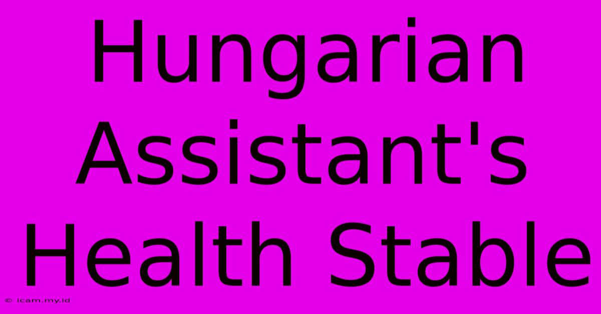 Hungarian Assistant's Health Stable