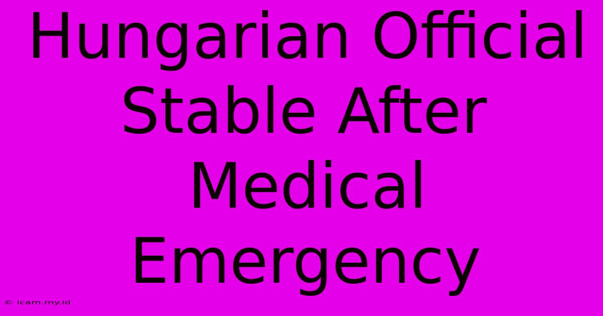 Hungarian Official Stable After Medical Emergency