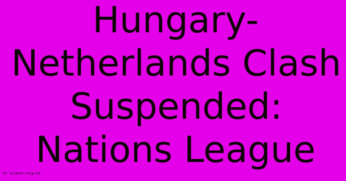 Hungary-Netherlands Clash Suspended: Nations League