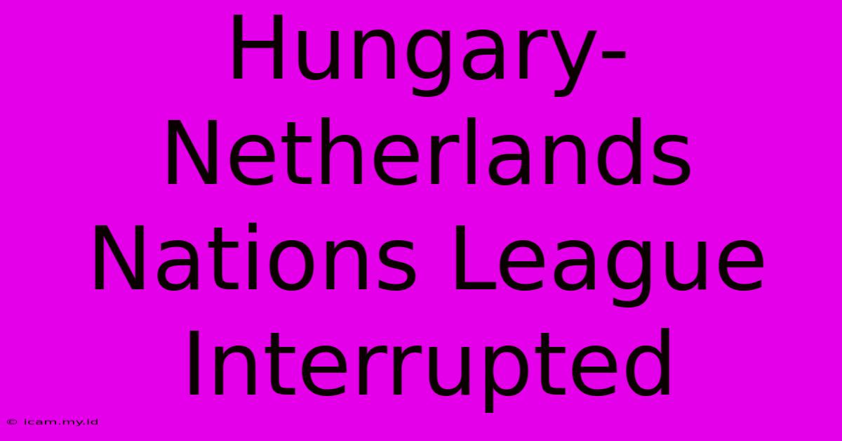 Hungary-Netherlands Nations League Interrupted