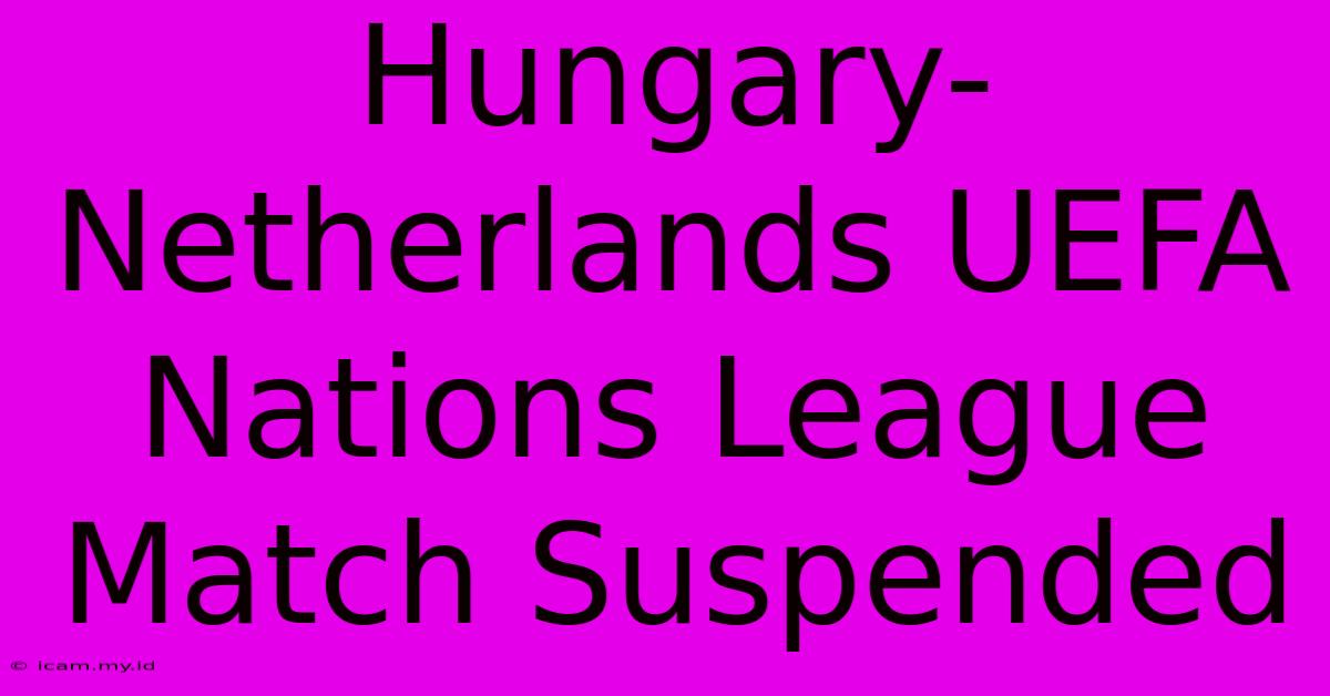 Hungary-Netherlands UEFA Nations League Match Suspended