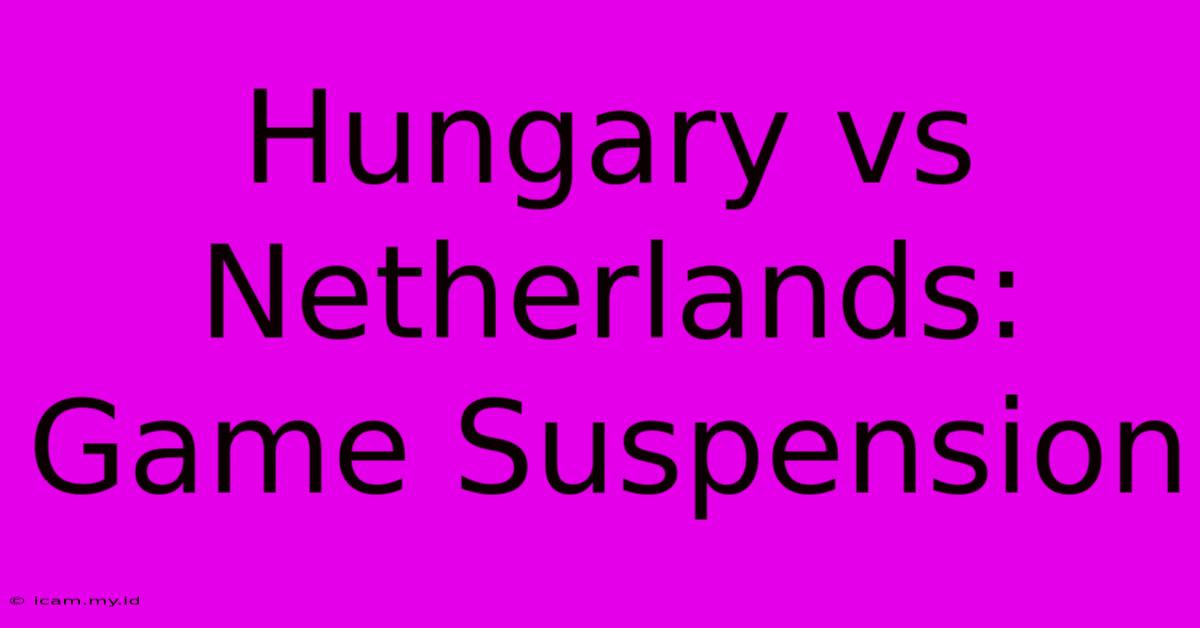 Hungary Vs Netherlands: Game Suspension