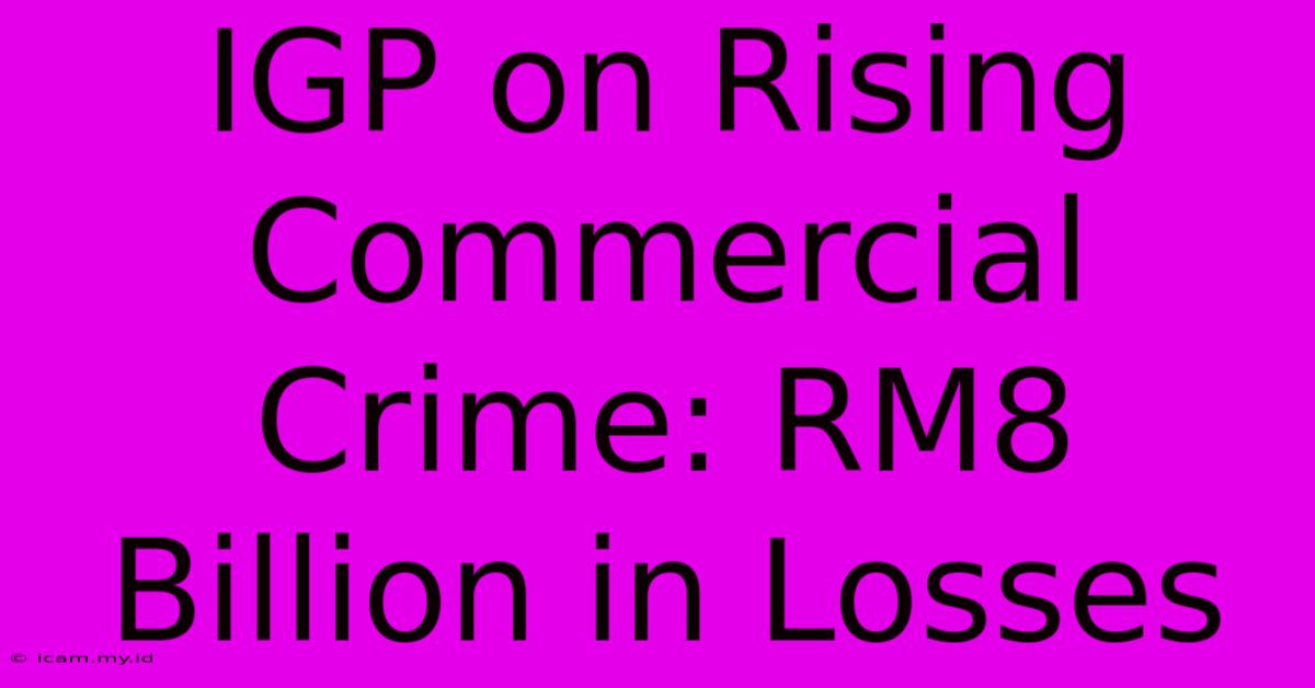 IGP On Rising Commercial Crime: RM8 Billion In Losses