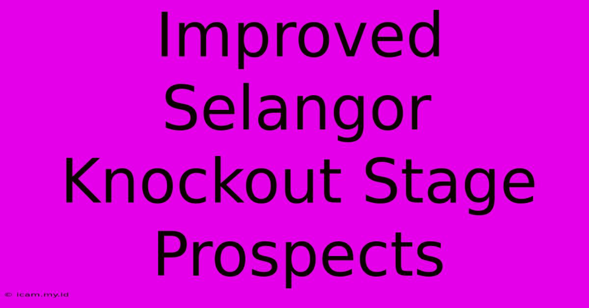 Improved Selangor Knockout Stage Prospects