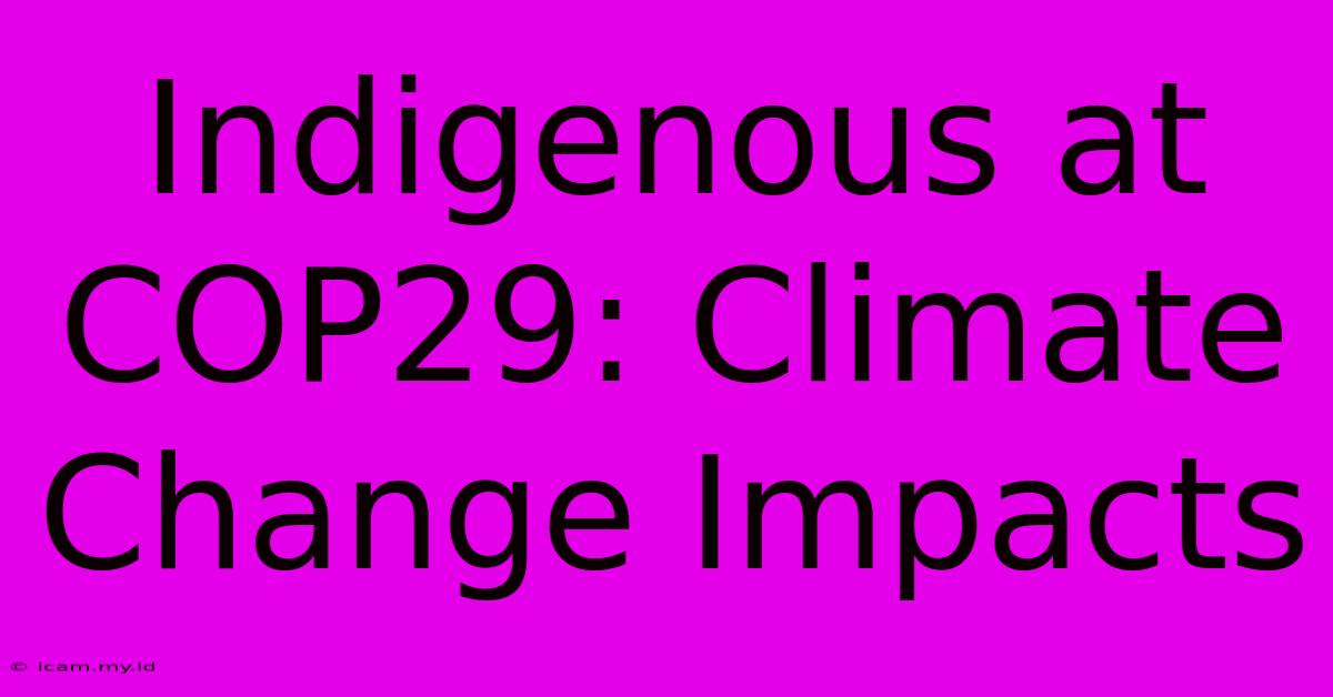 Indigenous At COP29: Climate Change Impacts