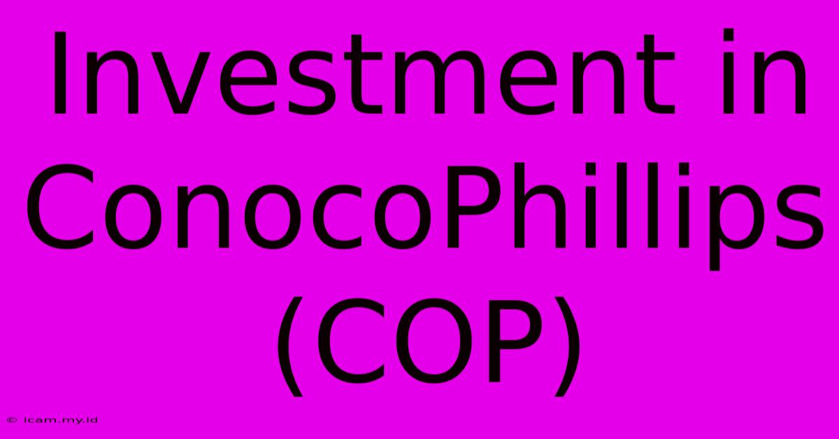 Investment In ConocoPhillips (COP)