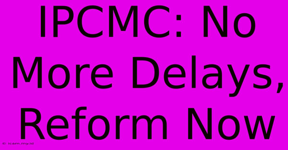 IPCMC: No More Delays, Reform Now