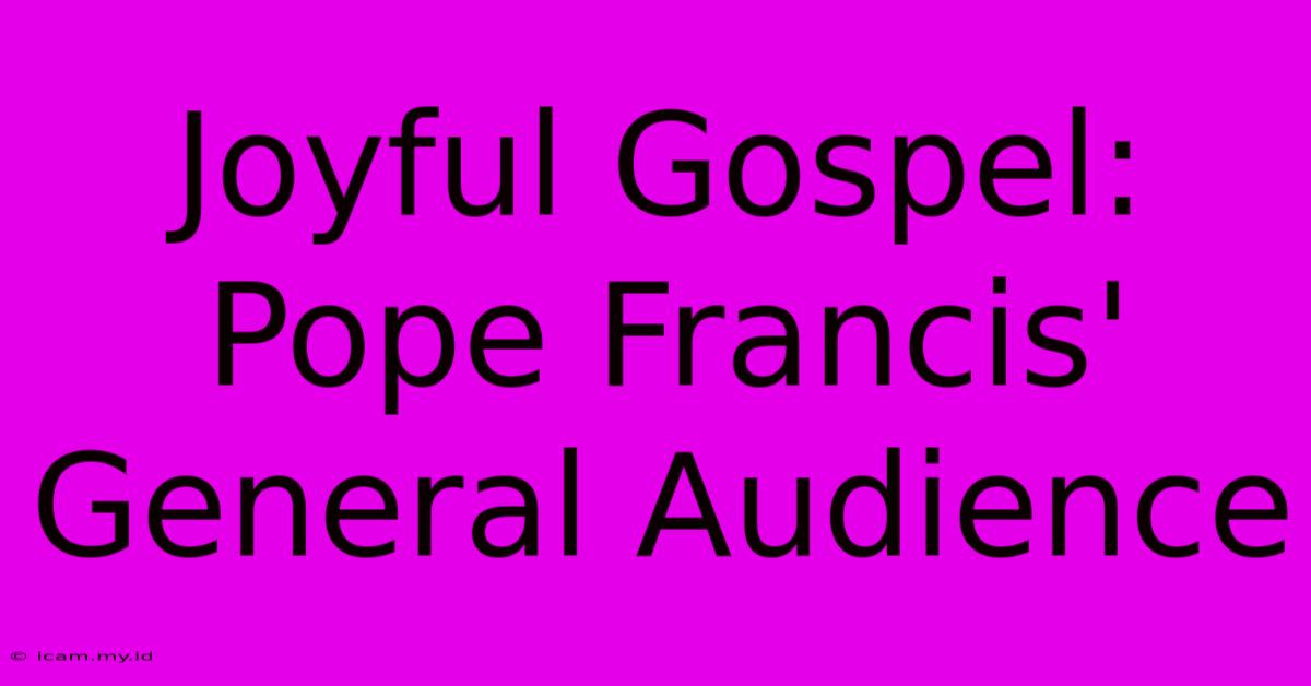 Joyful Gospel: Pope Francis' General Audience