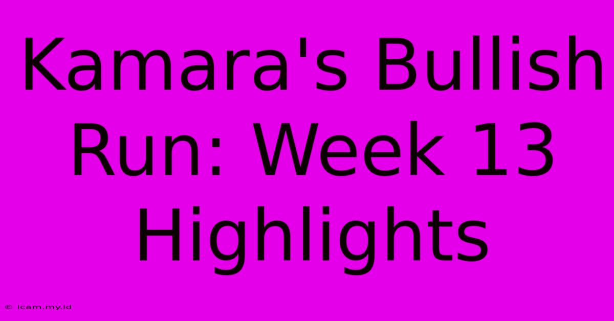 Kamara's Bullish Run: Week 13 Highlights