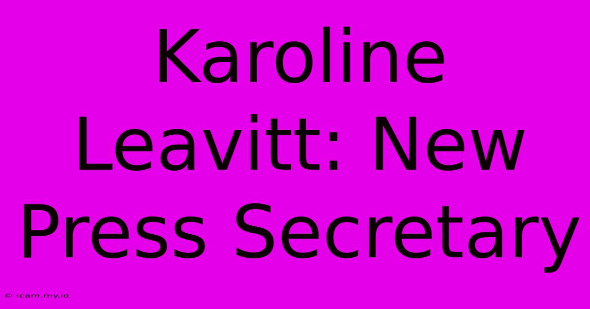 Karoline Leavitt: New Press Secretary