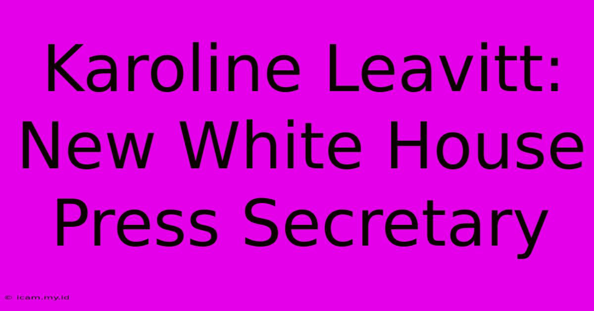 Karoline Leavitt: New White House Press Secretary