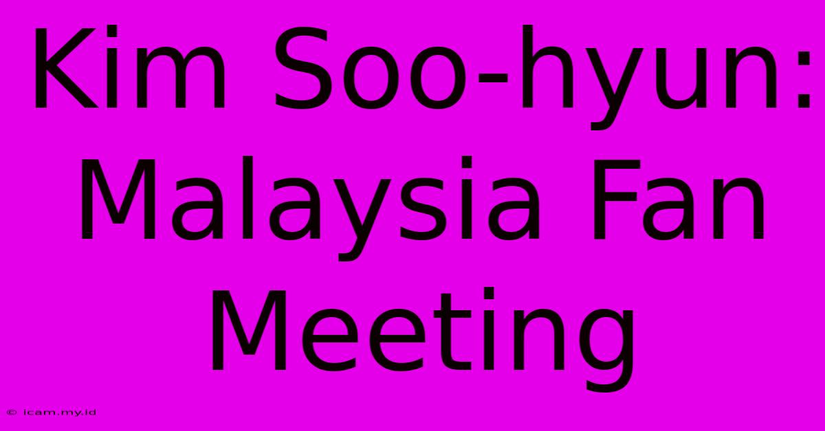 Kim Soo-hyun: Malaysia Fan Meeting