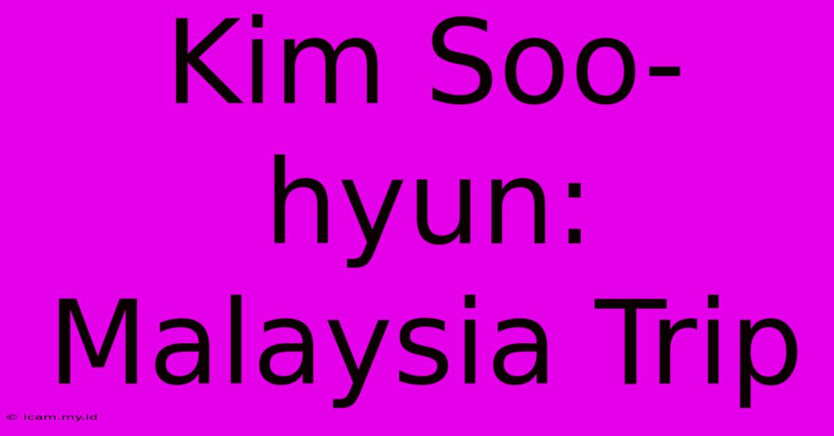 Kim Soo-hyun: Malaysia Trip