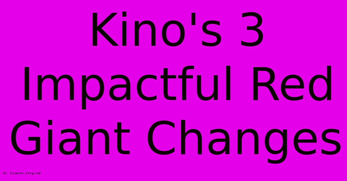 Kino's 3 Impactful Red Giant Changes